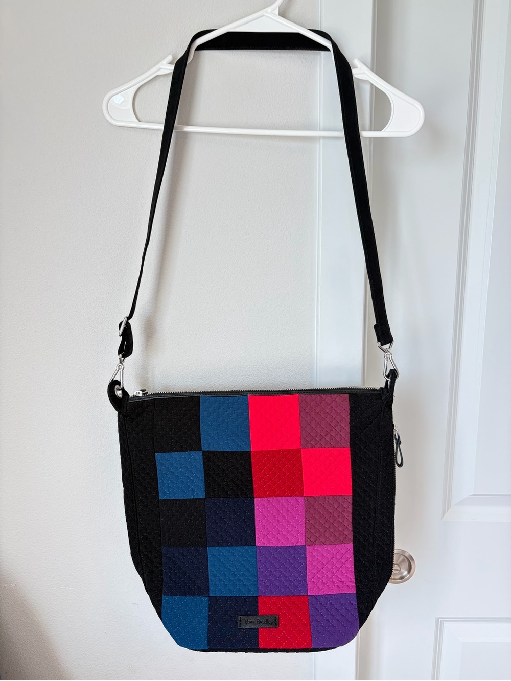 NWOT Vera Bradley Carson Hobo Bag Winter Patchwork Crossbody Purse Quilted Black - Picture 2 of 15